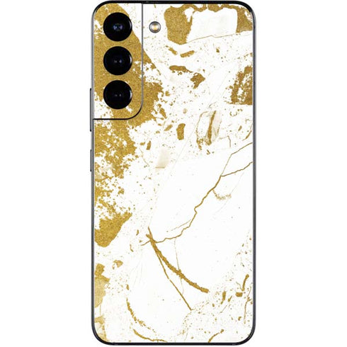 White Scattered Marble Galaxy S22 Skin