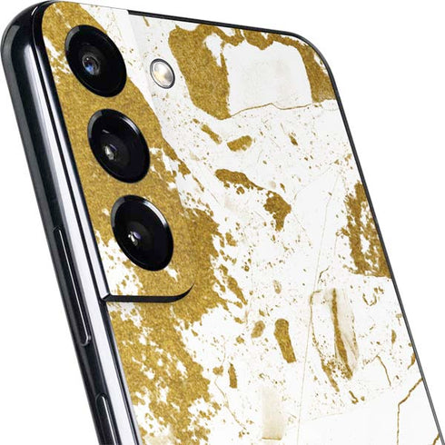 White Scattered Marble Galaxy S22 Skin