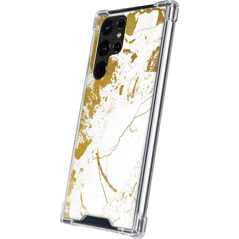 White Scattered Marble Galaxy S22 Ultra Clear Case