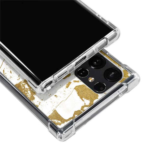 White Scattered Marble Galaxy S22 Ultra Clear Case