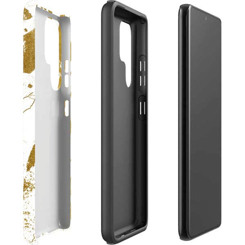 White Scattered Marble Galaxy S22 Ultra Pro Case