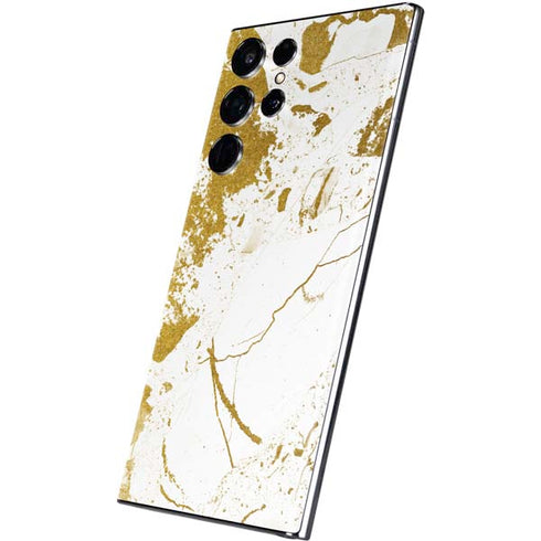 White Scattered Marble Galaxy S22 Ultra Skin