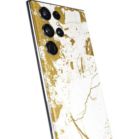 White Scattered Marble Galaxy S22 Ultra Skin