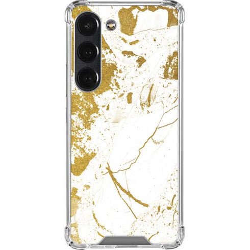 White Scattered Marble Galaxy S23 Clear Case