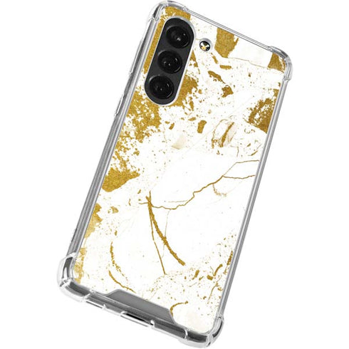 White Scattered Marble Galaxy S23 Clear Case
