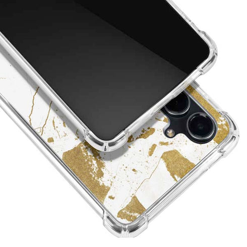 White Scattered Marble Galaxy S23 FE Clear Case