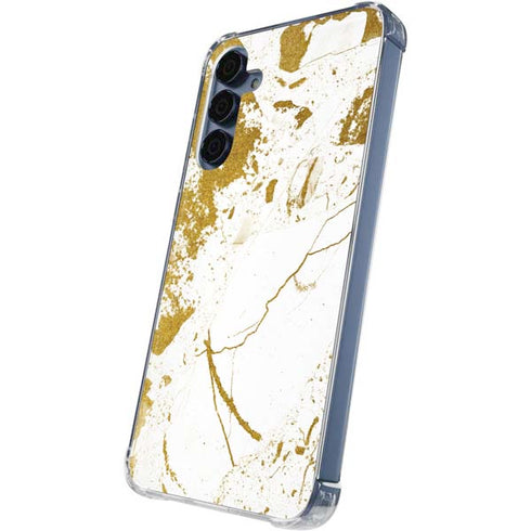 White Scattered Marble Galaxy S24 Clear Case