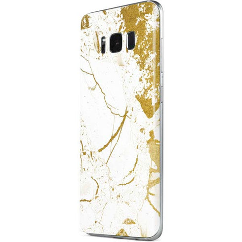 White Scattered Marble Galaxy S8 Skin