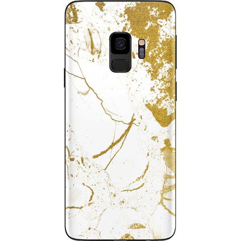 White Scattered Marble Galaxy S9 Skin