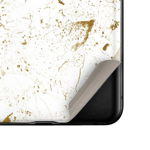 White Scattered Marble Galaxy Z Flip Skin