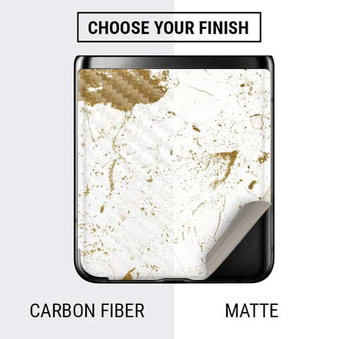 White Scattered Marble Galaxy Z Flip Skin