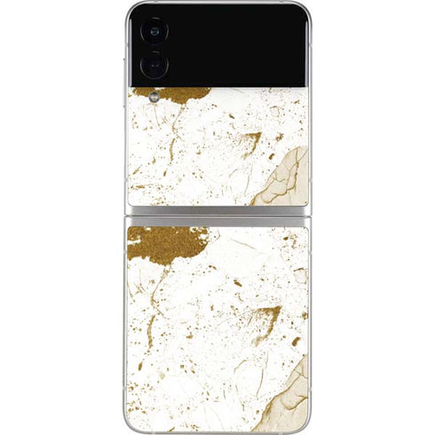 White Scattered Marble Galaxy Z Flip3 5G Skin