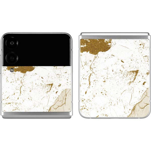 White Scattered Marble Galaxy Z Flip4 5G Skin