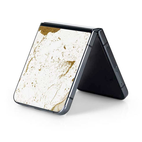 White Scattered Marble Galaxy Z Flip5 5G Skin
