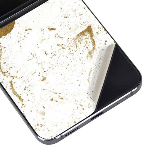 White Scattered Marble Galaxy Z Flip5 5G Skin