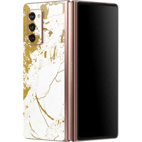 White Scattered Marble Galaxy Z Fold2 5G Skin