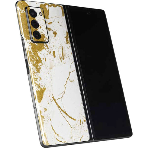 White Scattered Marble Galaxy Z Fold2 5G Skin