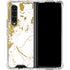 White Scattered Marble Galaxy Z Fold4 5G Clear Case