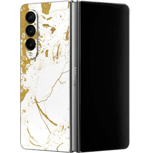 White Scattered Marble Galaxy Z Fold4 5G Skin