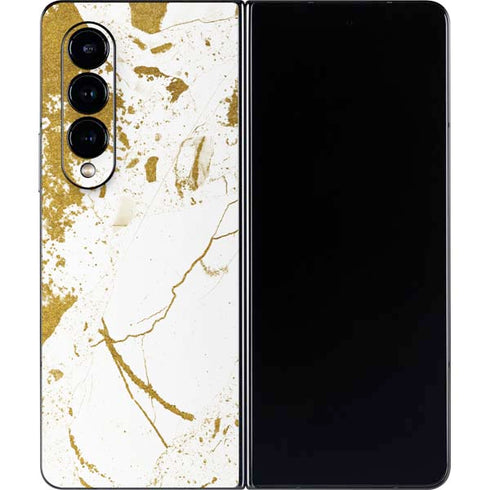 White Scattered Marble Galaxy Z Fold4 5G Skin