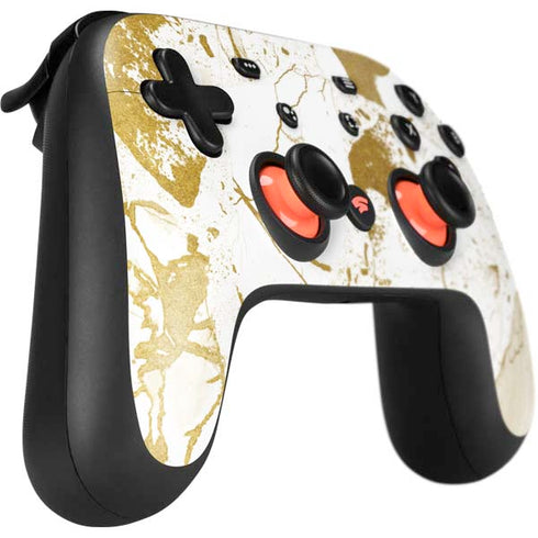 White Scattered Marble Google Stadia Controller Skin