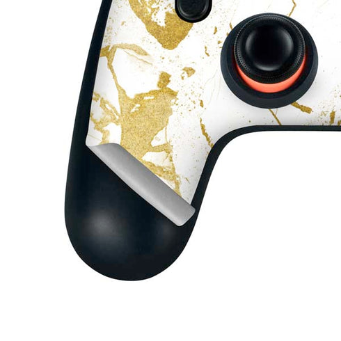 White Scattered Marble Google Stadia Controller Skin