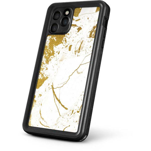 White Scattered Marble iPhone 11 Pro Waterproof Case