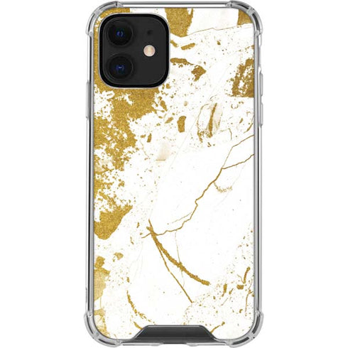 White Scattered Marble iPhone 12 Clear Case