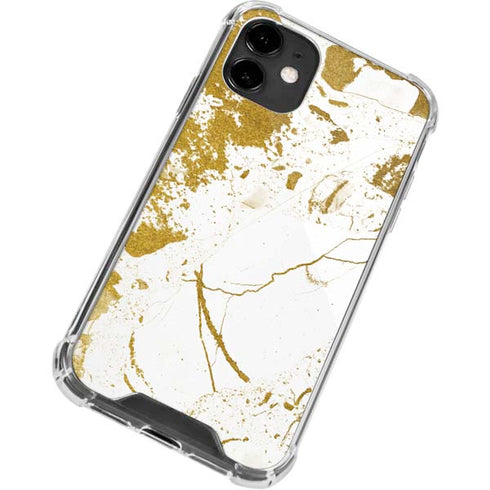 White Scattered Marble iPhone 12 Clear Case