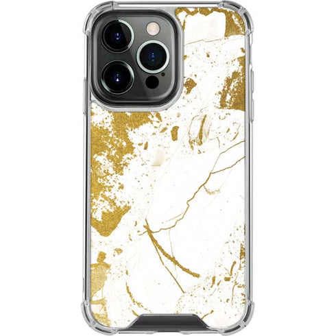 White Scattered Marble iPhone 13 Pro Clear Case
