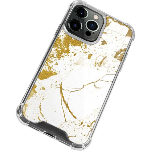 White Scattered Marble iPhone 13 Pro Clear Case
