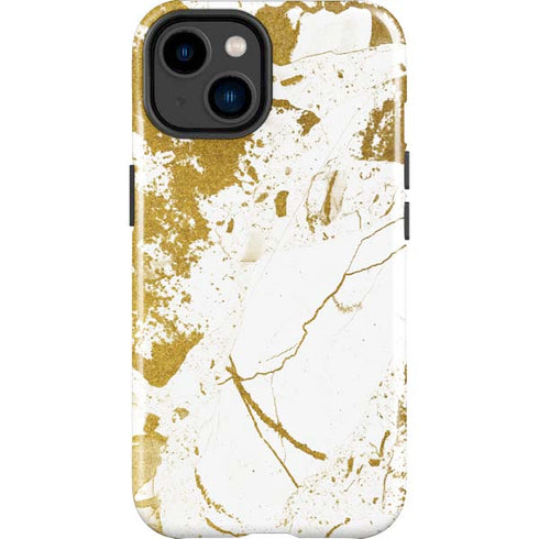 White Scattered Marble iPhone 14 Plus Impact Case