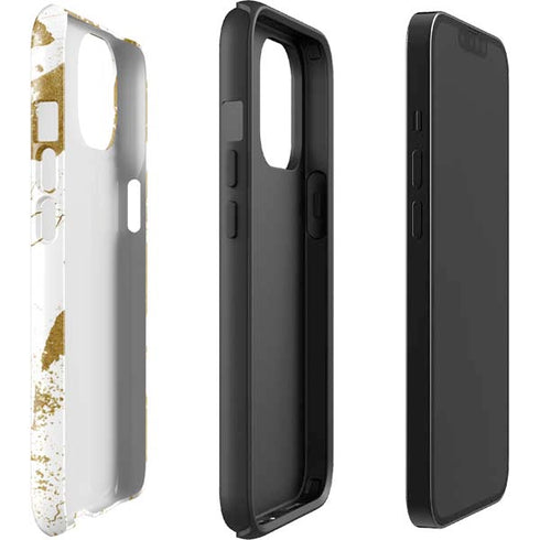 White Scattered Marble iPhone 15 Plus Impact Case
