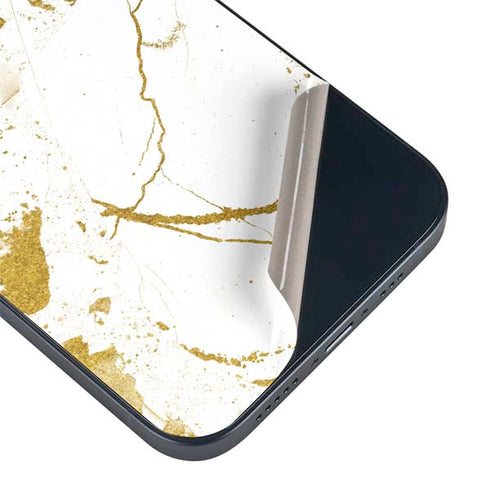 White Scattered Marble iPhone 14 Plus Skin