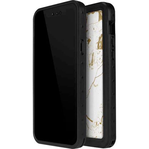White Scattered Marble iPhone 14 Pro Max Waterproof Case