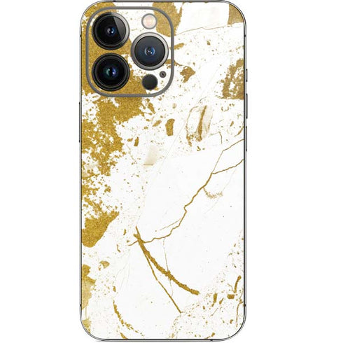 White Scattered Marble iPhone 14 Pro Skin