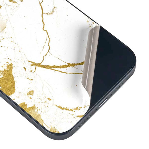 White Scattered Marble iPhone 14 Skin