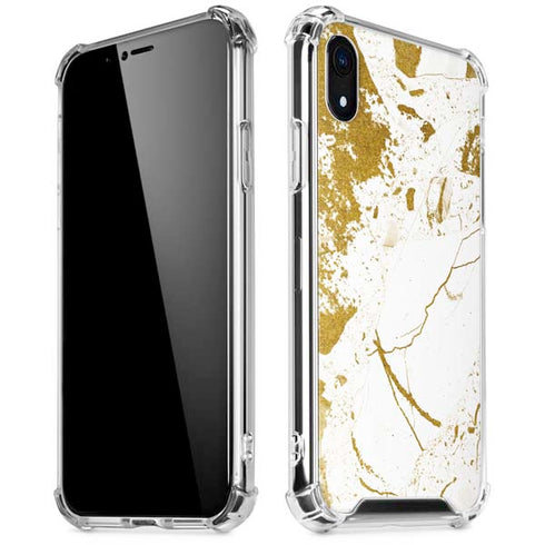 White Scattered Marble iPhone XR Clear Case