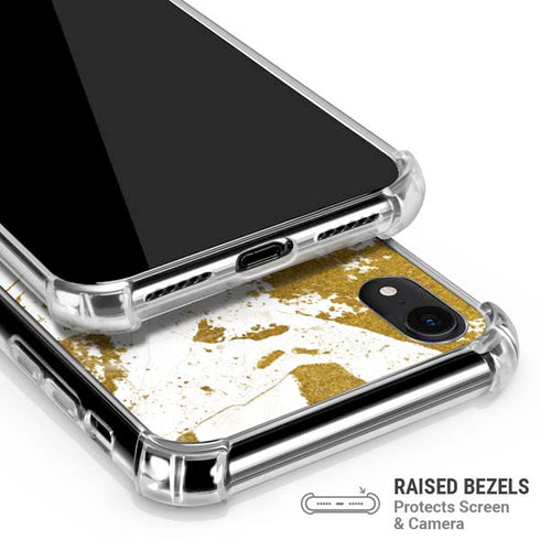 White Scattered Marble iPhone XR Clear Case