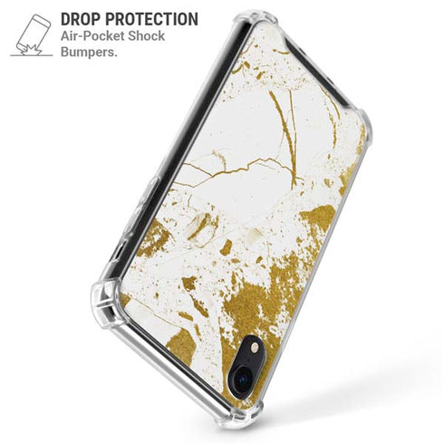 White Scattered Marble iPhone XR Clear Case