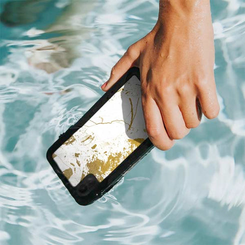 White Scattered Marble iPhone XR Waterproof Case