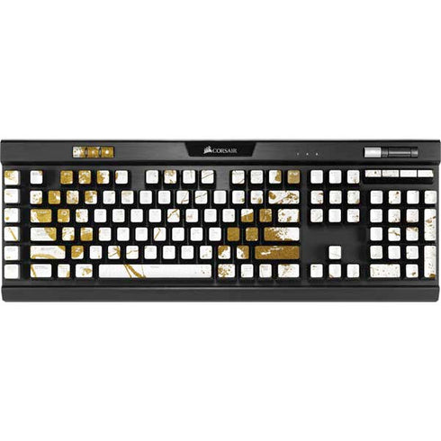 White Scattered Marble K95 RGB PLATINUM Mechanical Gaming Keyboard Skin