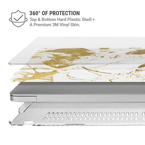 White Scattered Marble MacBook Air 15in (2023-2025) Case plus Skin