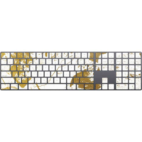 White Scattered Marble Magic Keyboard with Numeric Keypad Skin