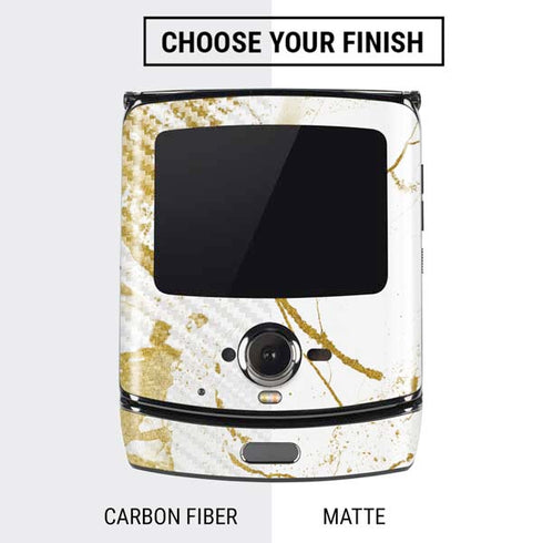 White Scattered Marble Motorola RAZR Skin