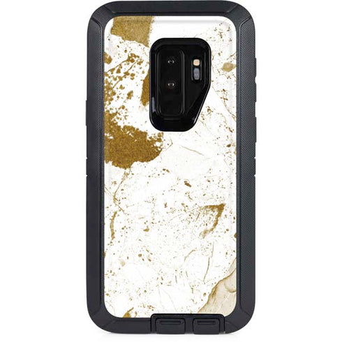 White Scattered Marble Otterbox Defender Galaxy Skin