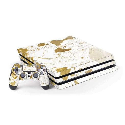 White Scattered Marble PS4 Pro Bundle Skin