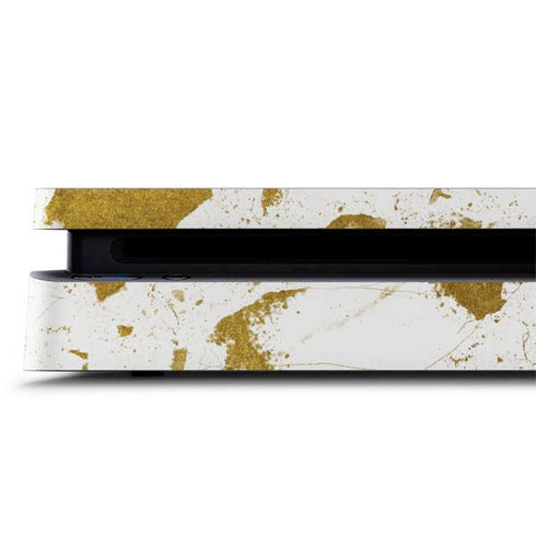 White Scattered Marble PS4 Slim Skin