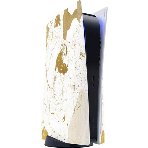 White Scattered Marble PS5 Console Skin
