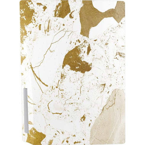 White Scattered Marble PS5 Console Skin